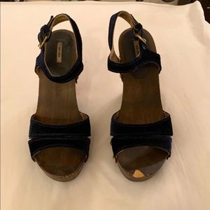 MIU MIU Velvet Platform Sandals